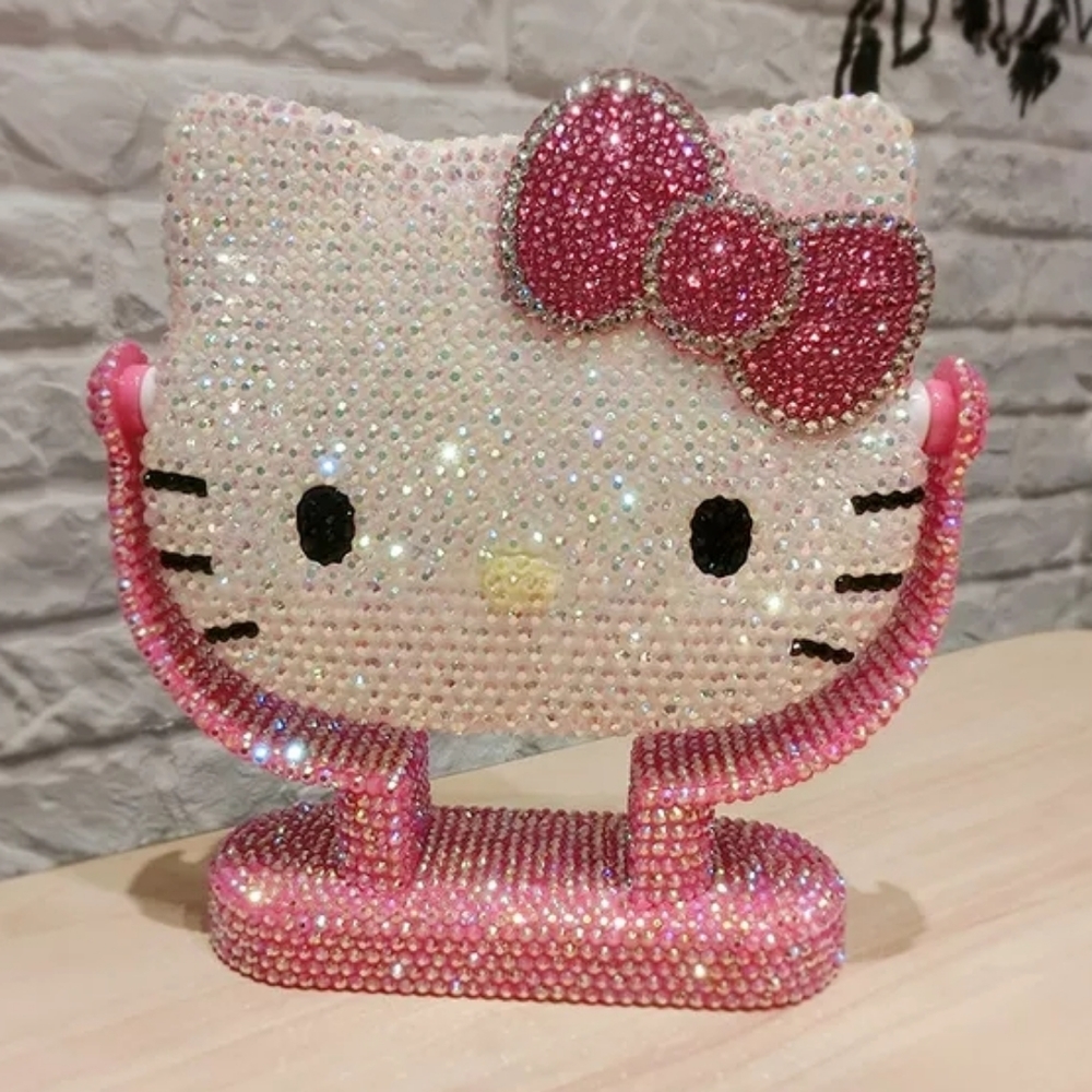 Hello Kitty Rhinestone Mirror w Stand